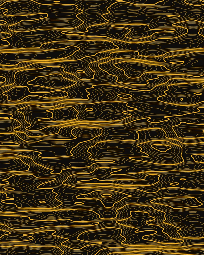 Plate III, Lake Effect: gold contours stretched into long bands from side to side.